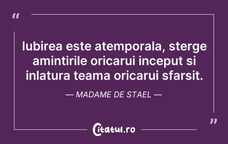 Citeste si: Iubirea este atemporala, sterge amintiri...