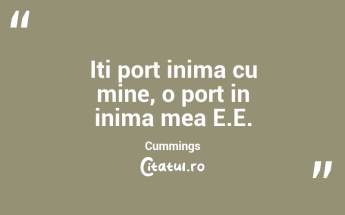 Iti port inima cu mine, o port in inima mea E.E. Cummings...