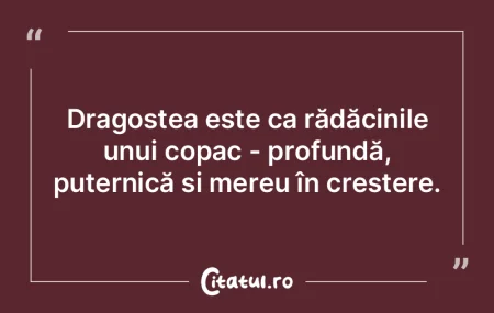 Dragostea este ca rădăcinile unui copa...