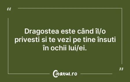 Dragostea este când îl/o privești și...