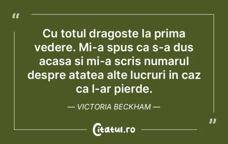 Cu totul dragoste la prima vedere. Mi-a ...
