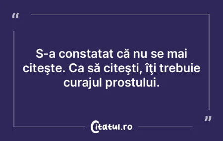 S-a constatat că nu se mai citeşte. Ca...