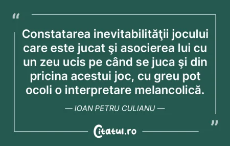 Constatarea inevitabilităţii jocului c... Constatarea inevitabilităţii jocului c...