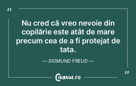Nu cred că vreo nevoie din copilărie e...