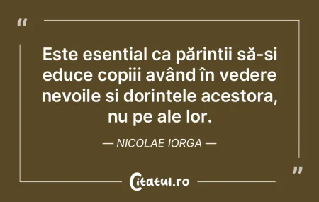 Este esențial ca părinții să-și edu...