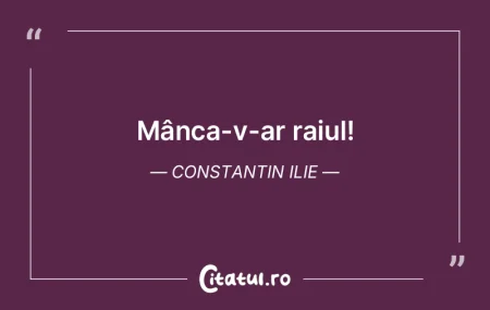 Mânca-v-ar raiul! Constantin Ilie