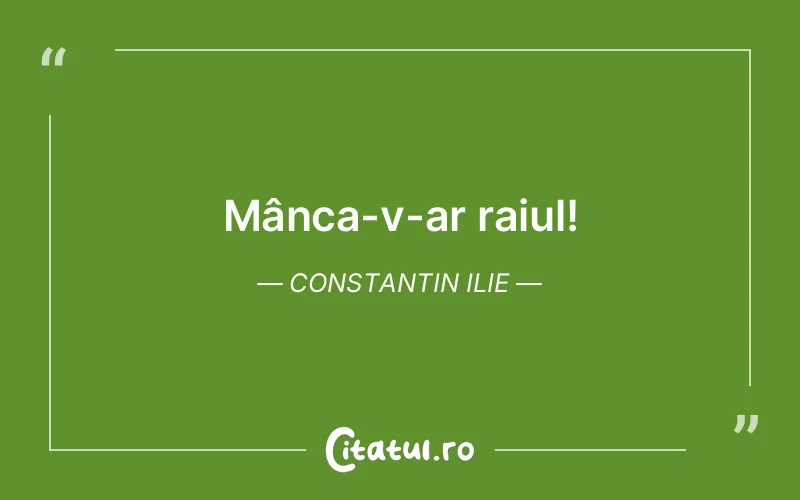 Mânca-v-ar raiul! Constantin Ilie