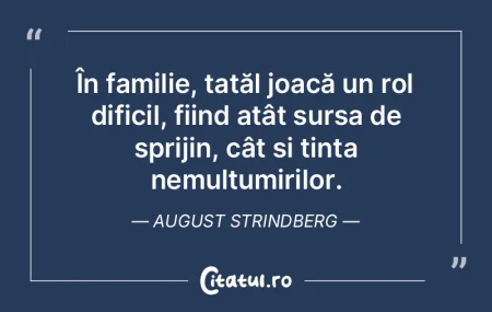 În familie, tatăl joacă un rol difici...