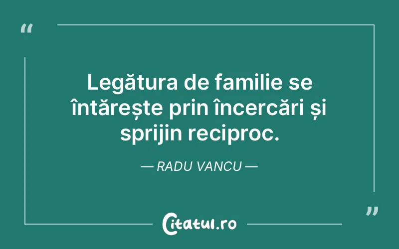 Citat Radu Vancu - citate familie