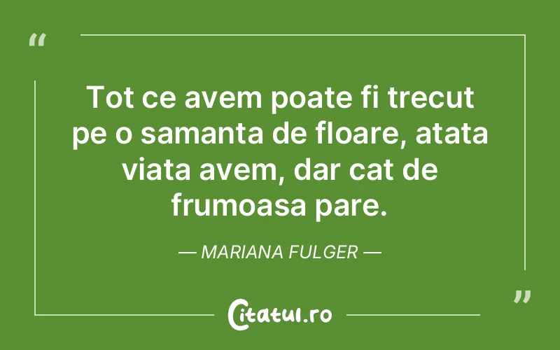 Citat Mariana Fulger - citate familie