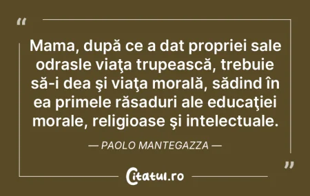 Mama, după ce a dat propriei sale odras...