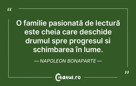 O familie pasionată de lectură este ch...