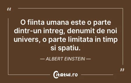 O fiinta umana este o parte dintr-un int...