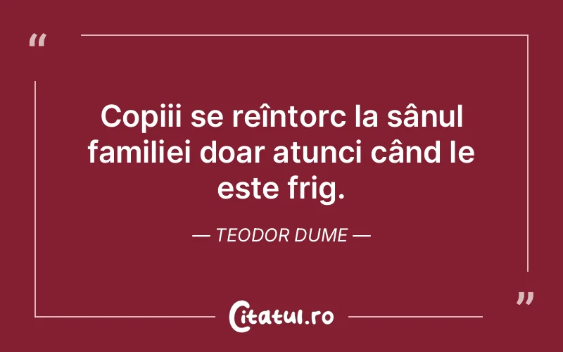 Citat Teodor Dume - citate familie