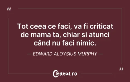 Tot ceea ce faci, va fi criticat de mama...