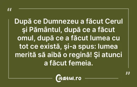  După ce Dumnezeu a făcut Cerul şi P�...