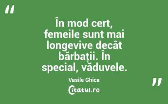 În mod cert, femeile sunt mai longevive decât bărbaţii. În special, văduvele. Vasile Ghica...