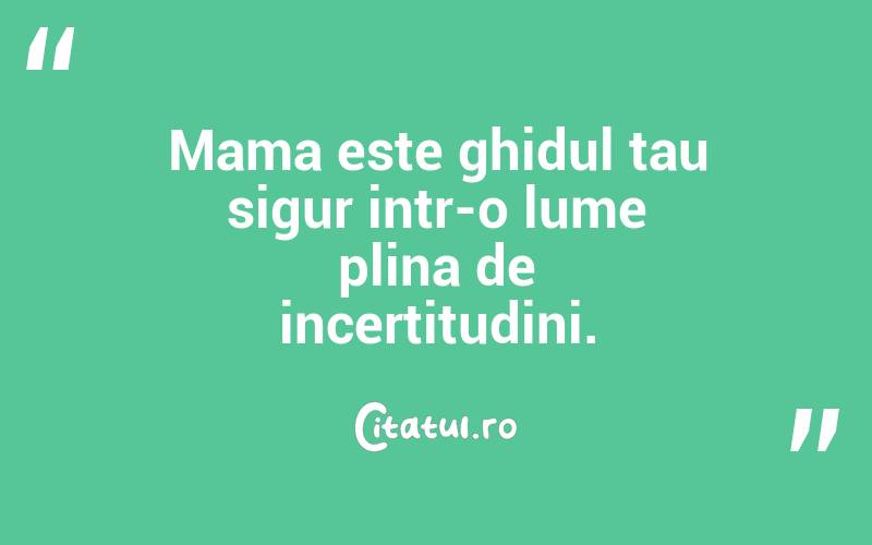 Mama este ghidul tau sigur intr-o lume plina de incertitudini.