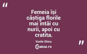 Femeia își câștiga florile mai întâi cu nurii, apoi cu cratița. Vasile Ghica...