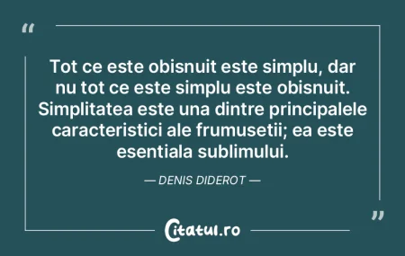 Tot ce este obisnuit este simplu, dar nu...