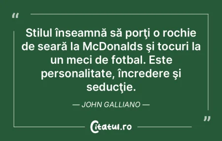 Stilul înseamnă să porţi o rochie de... Stilul înseamnă să porţi o rochie de...