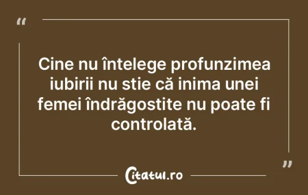 Cine nu înțelege profunzimea iubirii n...