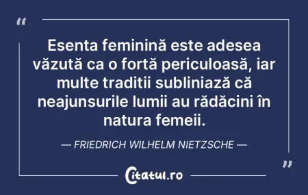 Esența feminină este adesea văzută c...