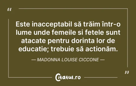 Este inacceptabil să trăim într-o lum...