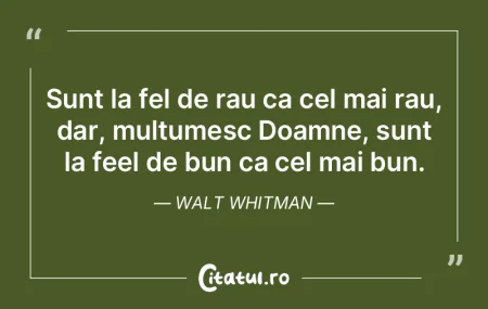 Sunt la fel de rau ca cel mai rau, dar, ...