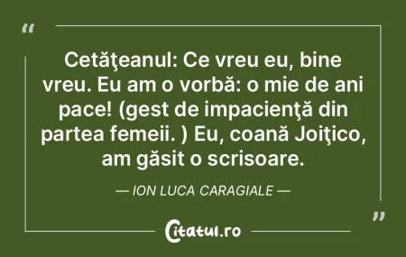 Cetăţeanul: Ce vreu eu, bine vreu. Eu ...