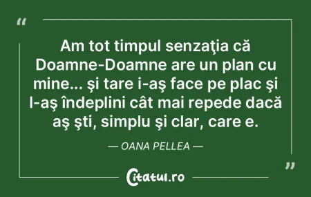 Am tot timpul senzaţia că Doamne-Doamn...