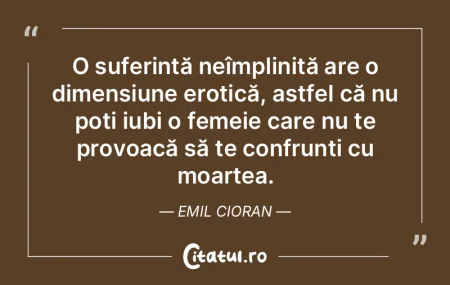 O suferință neîmplinită are o dimens...