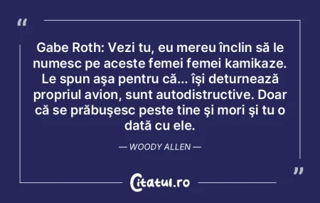 Gabe Roth: Vezi tu, eu mereu înclin să...