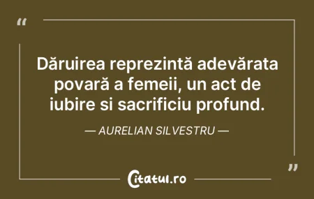 Dăruirea reprezintă adevărata povară...