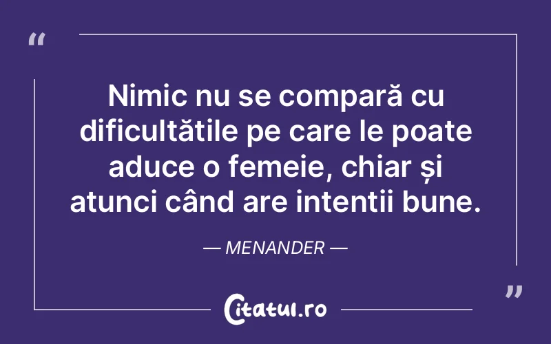 Citat Menander - citate femei