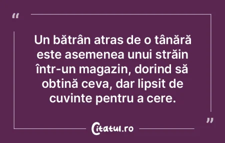 Un bătrân atras de o tânără este as... Un bătrân atras de o tânără este as...