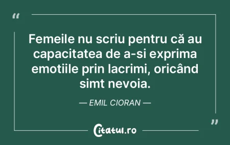 Femeile nu scriu pentru că au capacitat...