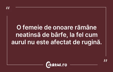 O femeie de onoare rămâne neatinsă de...