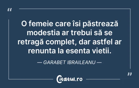 O femeie care își păstrează modestia...