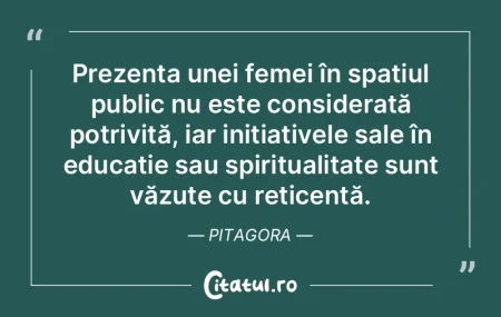 Prezența unei femei în spațiul public...