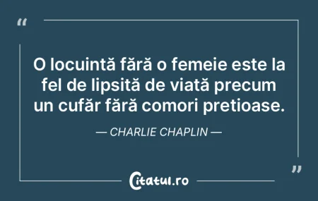 O locuință fără o femeie este la fel...