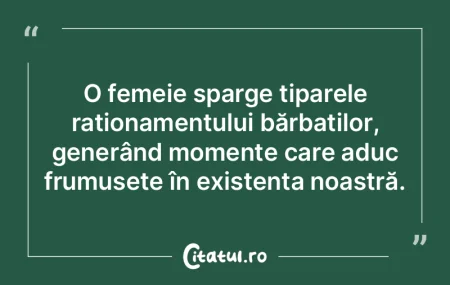 O femeie sparge tiparele raționamentulu... O femeie sparge tiparele raționamentulu...