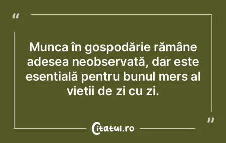 Munca în gospodărie rămâne adesea ne...