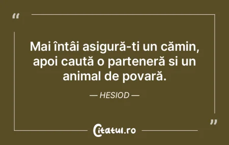 Mai întâi asigură-ți un cămin, apoi... Mai întâi asigură-ți un cămin, apoi...