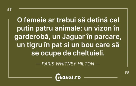 O femeie ar trebui să dețină cel puț...