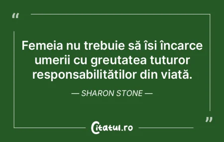 Femeia nu trebuie să își încarce ume...