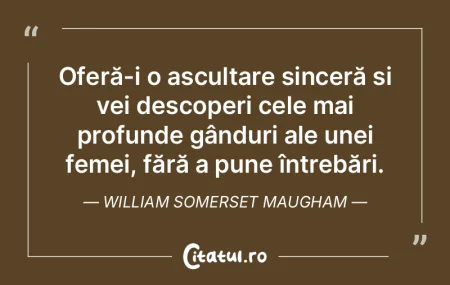 Oferă-i o ascultare sinceră și vei de...