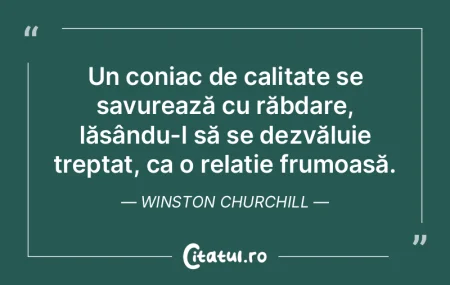 Un coniac de calitate se savurează cu r...
