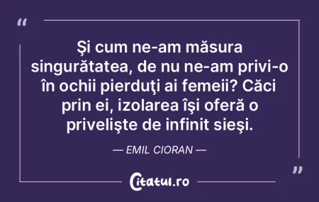 Şi cum ne‑am măsura singurătatea, d...