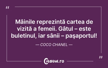 Mâinile reprezintă cartea de vizită a...